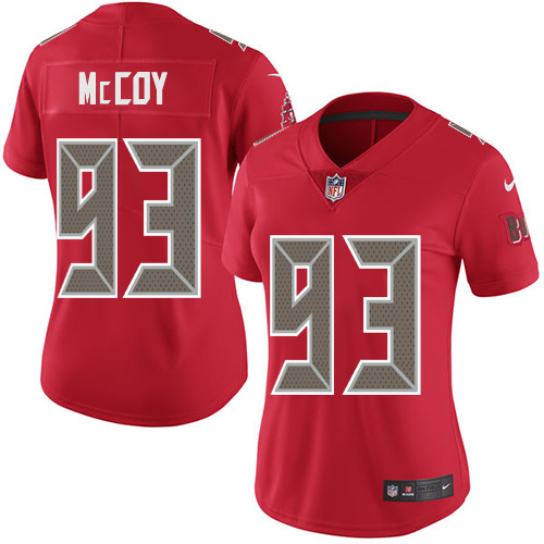 Nike Buccaneers #93 Gerald McCoy Red Women's Stitched NFL Limited Rush Jersey
